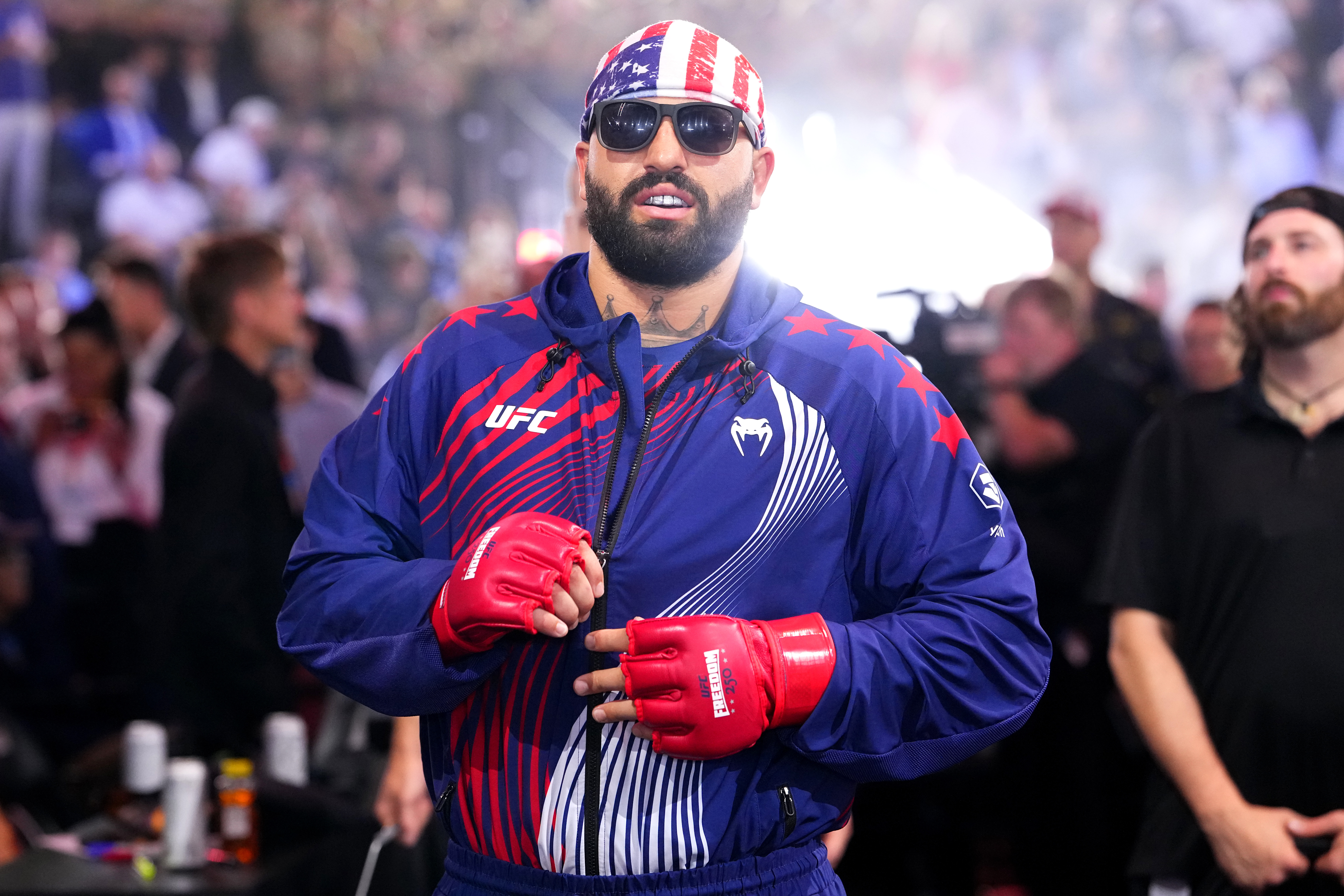 Josh Hokit walks to the Octagon during UFC Freedom 250 on the South Lawn of the White House on June 14, 2026