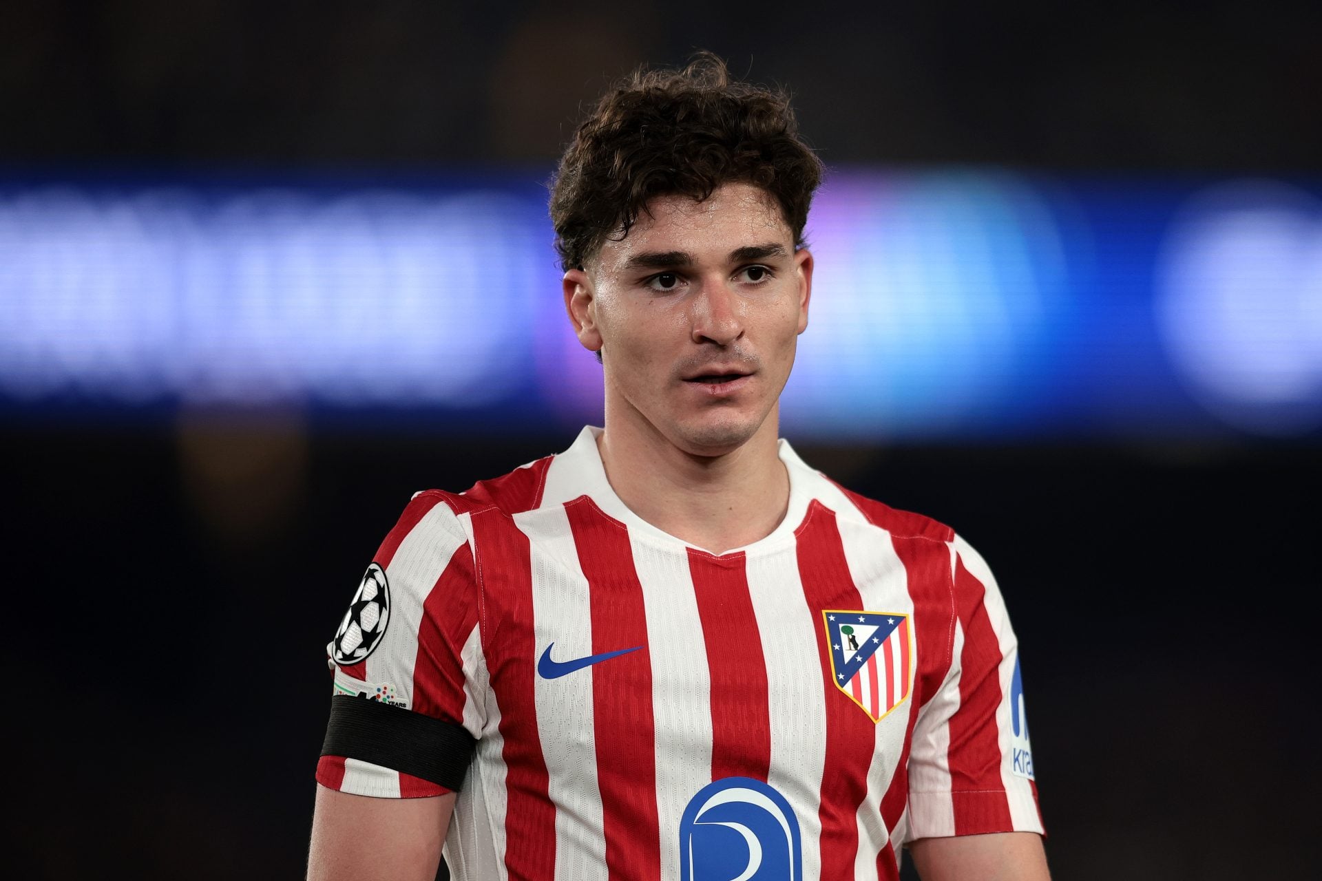 Julian Alvarez of Atletico Madrid during the UEFA Champions League quarter-final against Barcelona