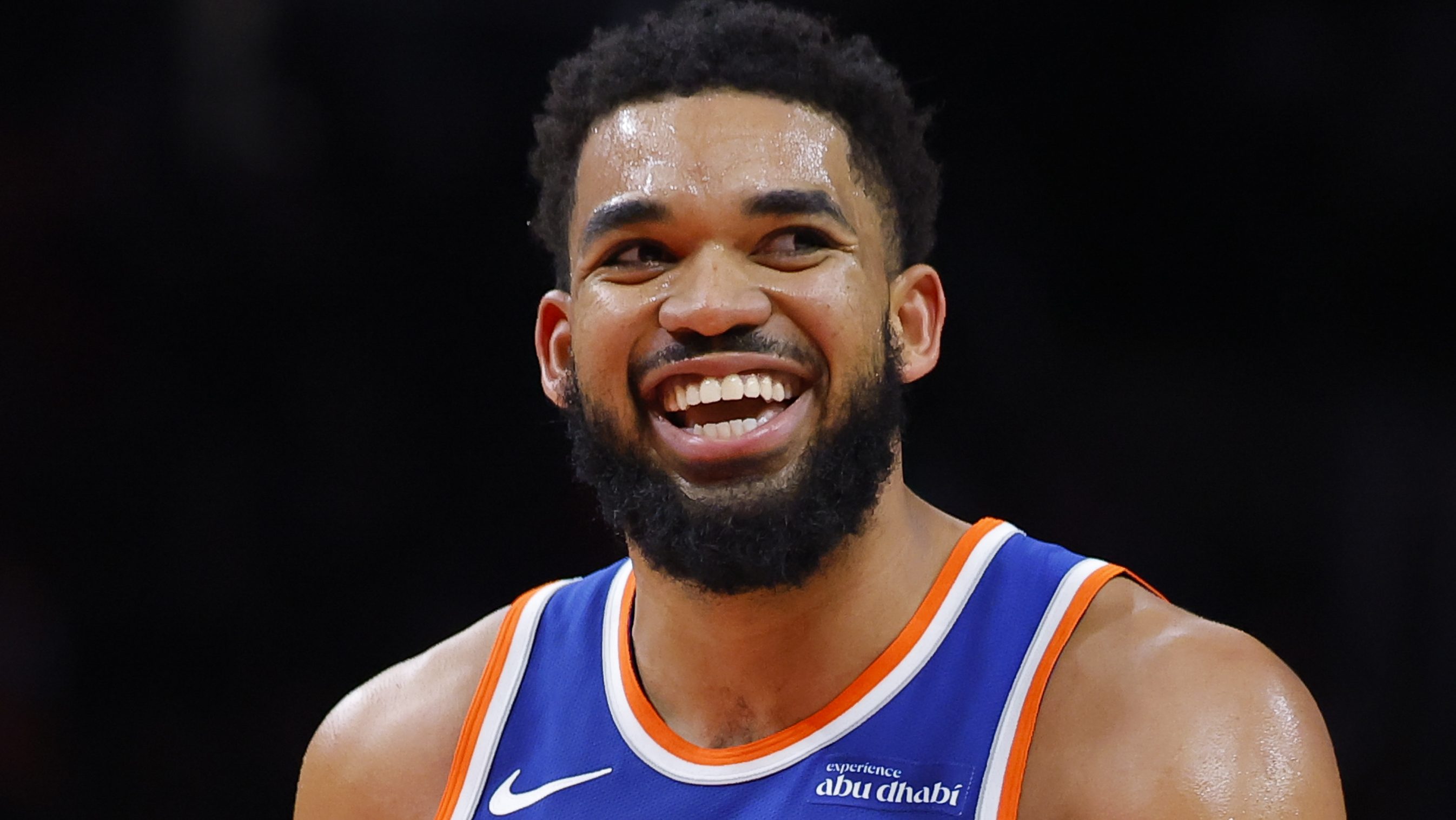 Karl-Anthony Towns celebrates after Knicks Game 2 win in 2026 NBA Finals