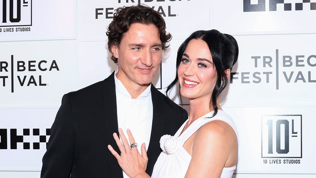 Katy Perry and Justin Trudeau at the Tribeca Festival premiere of The Lifetimes Tour Live from Paris