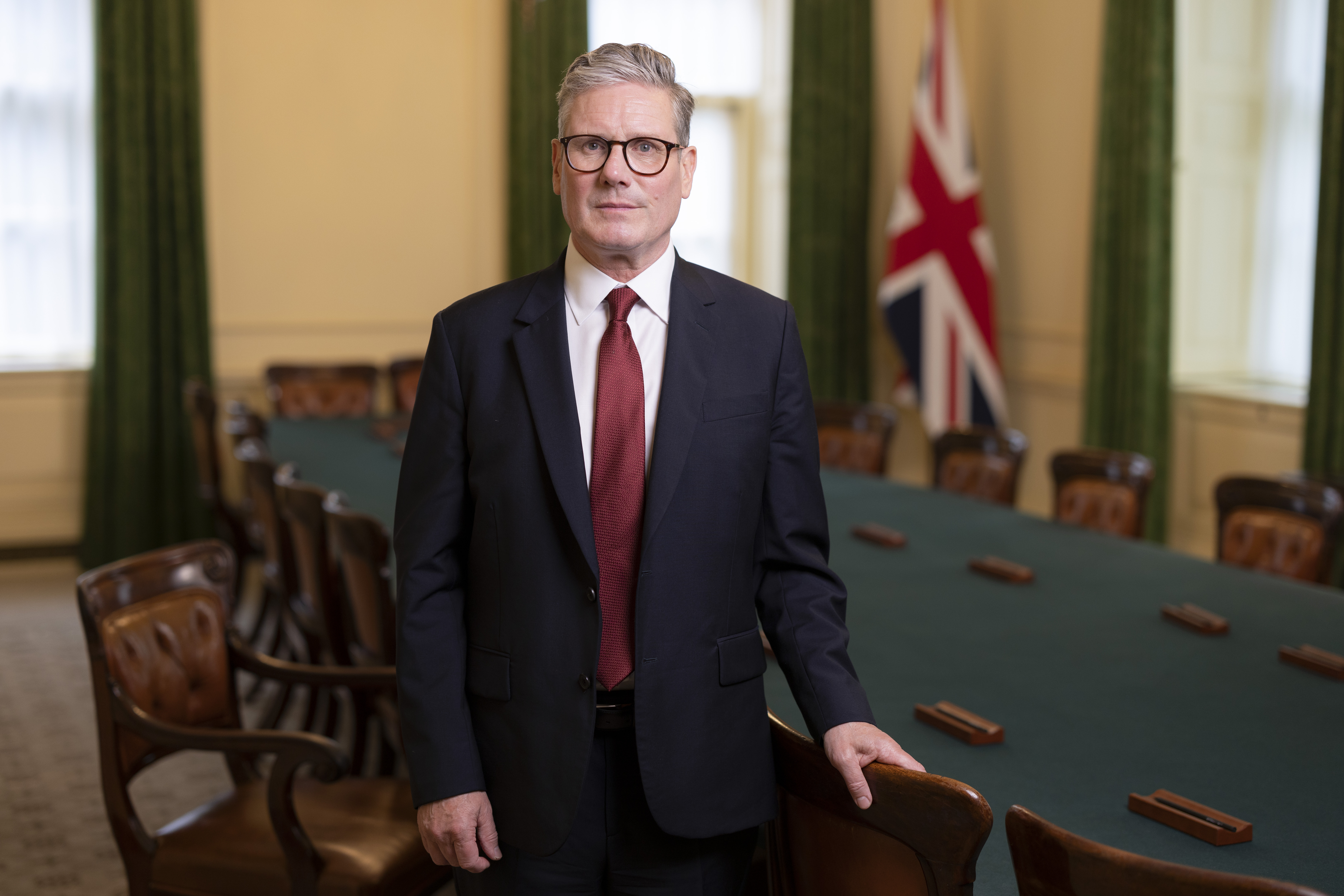 Keir Starmer, the UK prime minister facing a Labour leadership challenge from Andy Burnham, in his official portrait