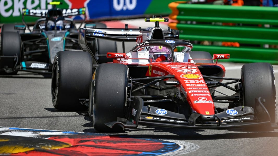 Ferrari and Mercedes drivers on track during Free Practice 2 at the 2026 Monaco Grand Prix