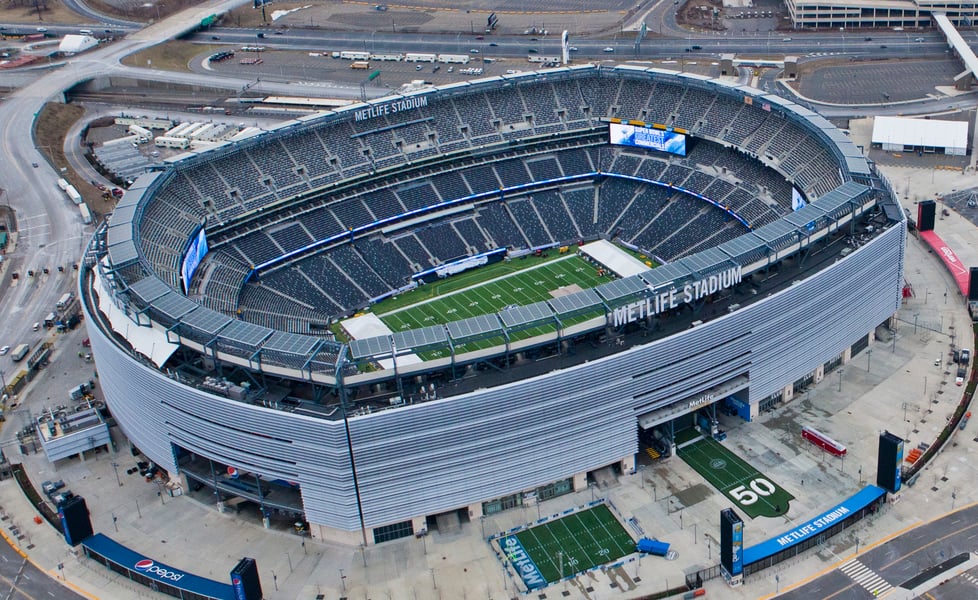 Aerial view of MetLife Stadium in East Rutherford, New Jersey, venue of the 2026 FIFA World Cup final