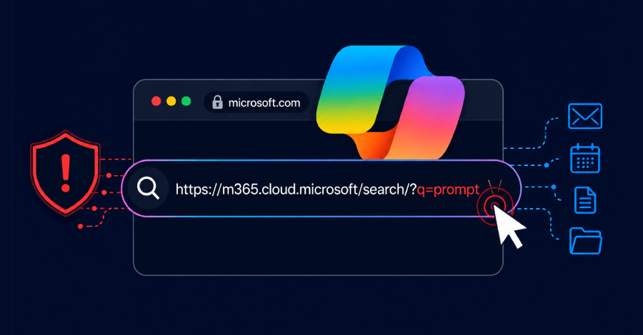 Microsoft 365 Copilot enterprise interface showing AI security risks and data access permissions