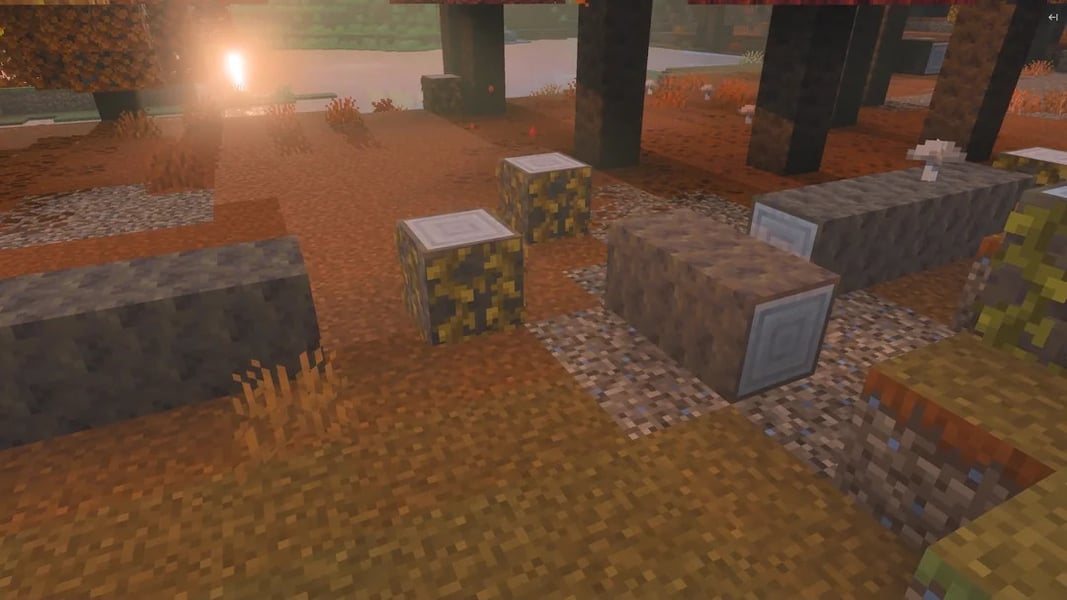 Minecraft Sulfur Caves biome with glowing sulfur pools and unstable underground terrain in Chaos Cubed update