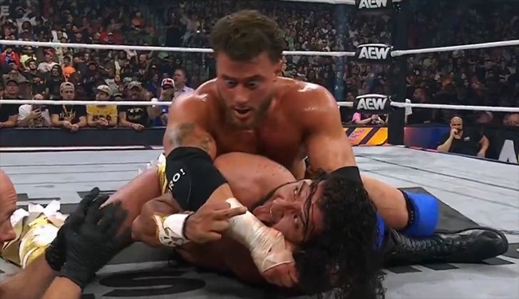 MJF and RUSH during their AEW World Championship No Countout match on Dynamite