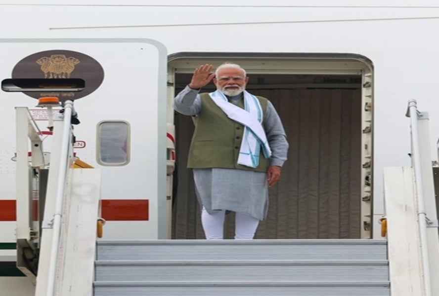 Indian Prime Minister Narendra Modi departing for his six-day European tour to France Slovakia and the G7 summit in June 2026
