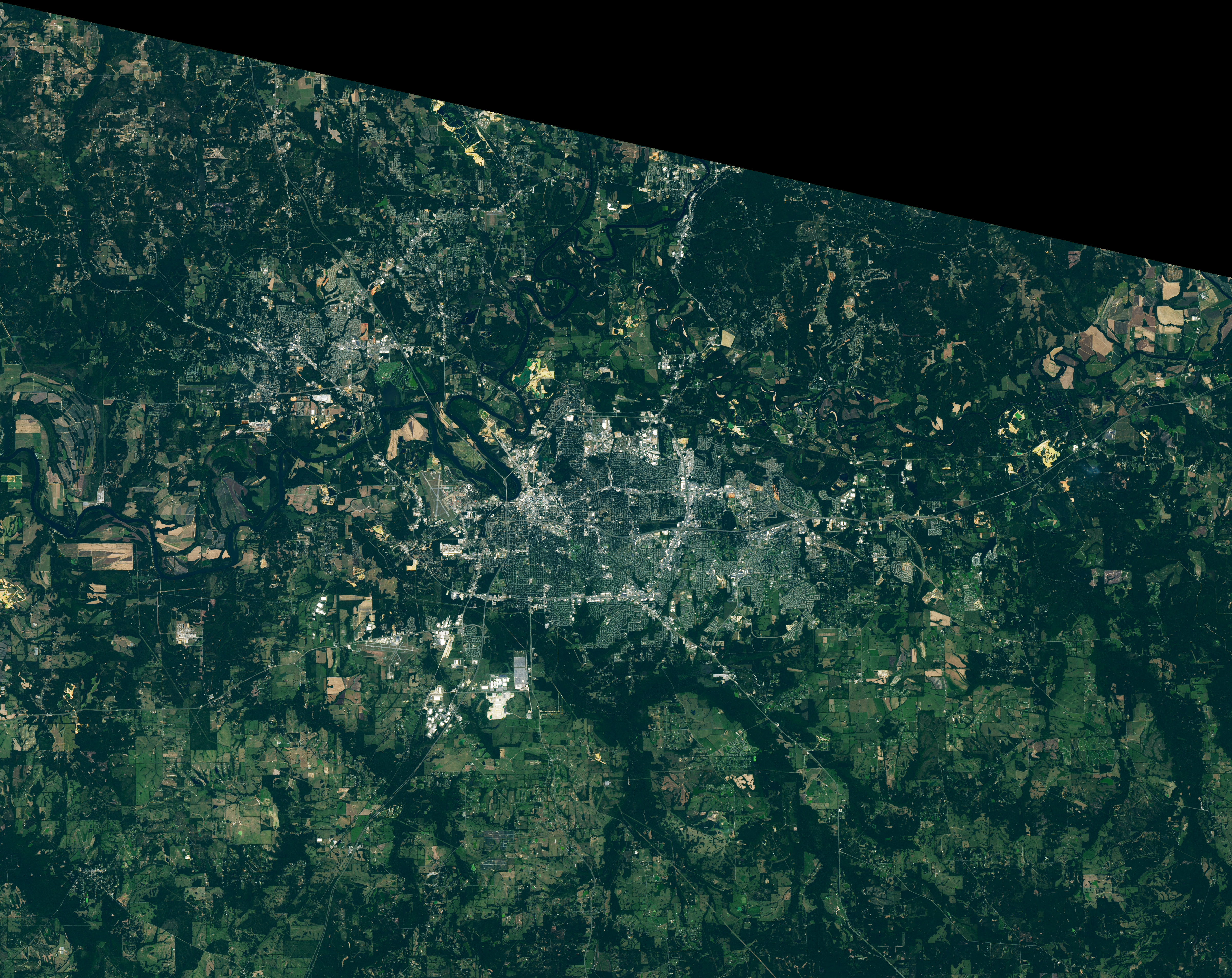 NASA Landsat 8 OLI satellite image of Montgomery Alabama September 16 2025 showing Selma-Montgomery march route