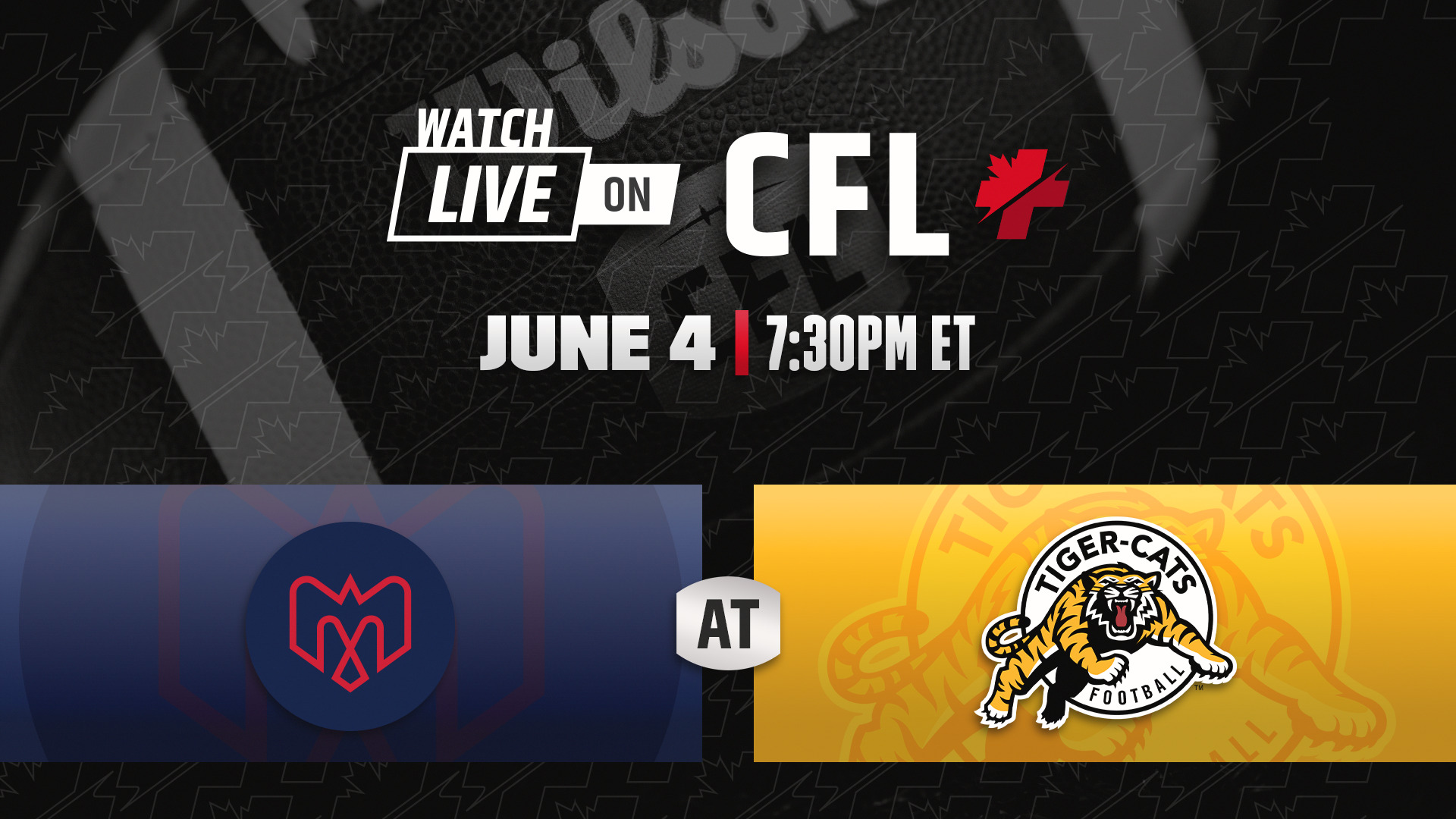 Montreal Alouettes vs Hamilton Tiger-Cats CFL Week 1 2026 matchup graphic