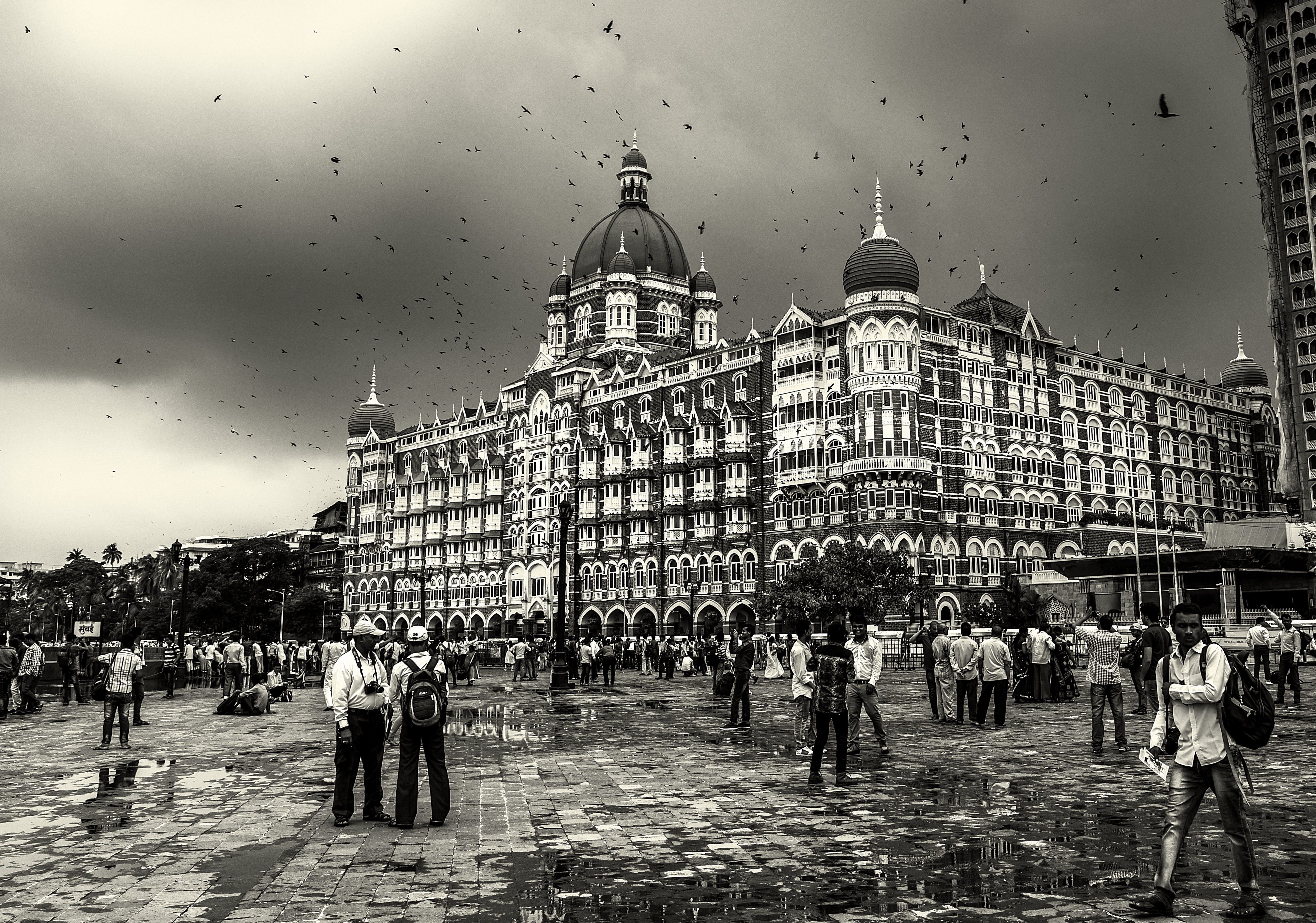 The Taj Mahal Palace hotel in Mumbai drenched by monsoon rain