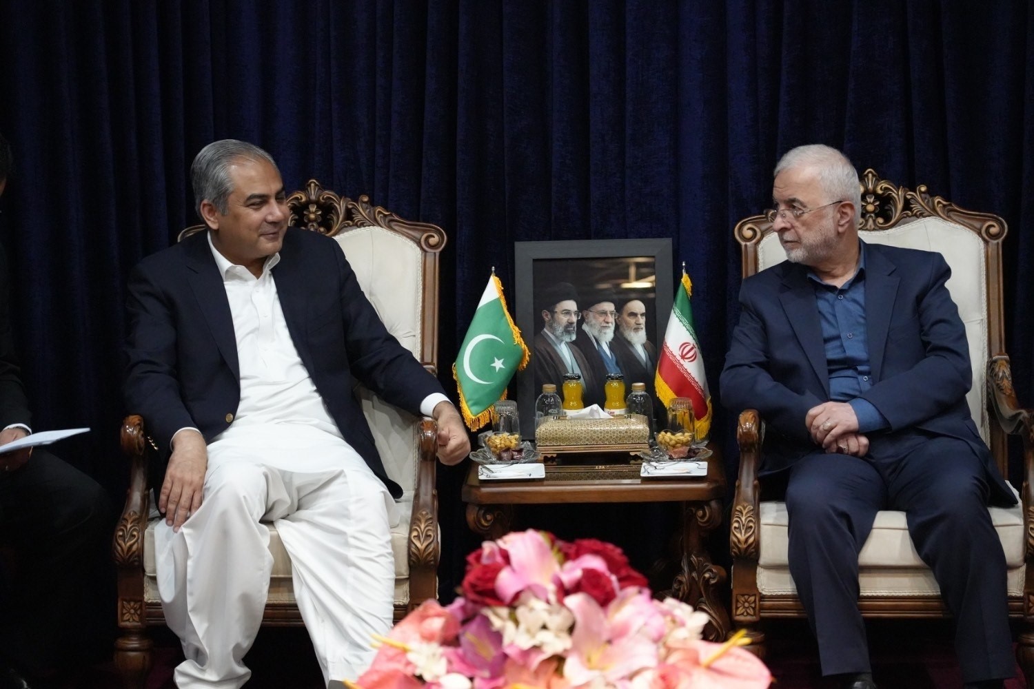 Pakistan Interior Minister Mohsin Naqvi and Iranian Interior Minister Eskandar Momeni at press conference in Tehran June 6 2026
