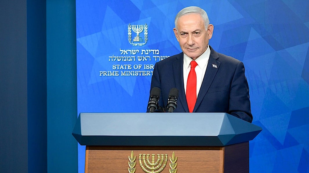 Israeli Prime Minister Benjamin Netanyahu speaks to reporters about the US-Iran agreement on June 15, 2026