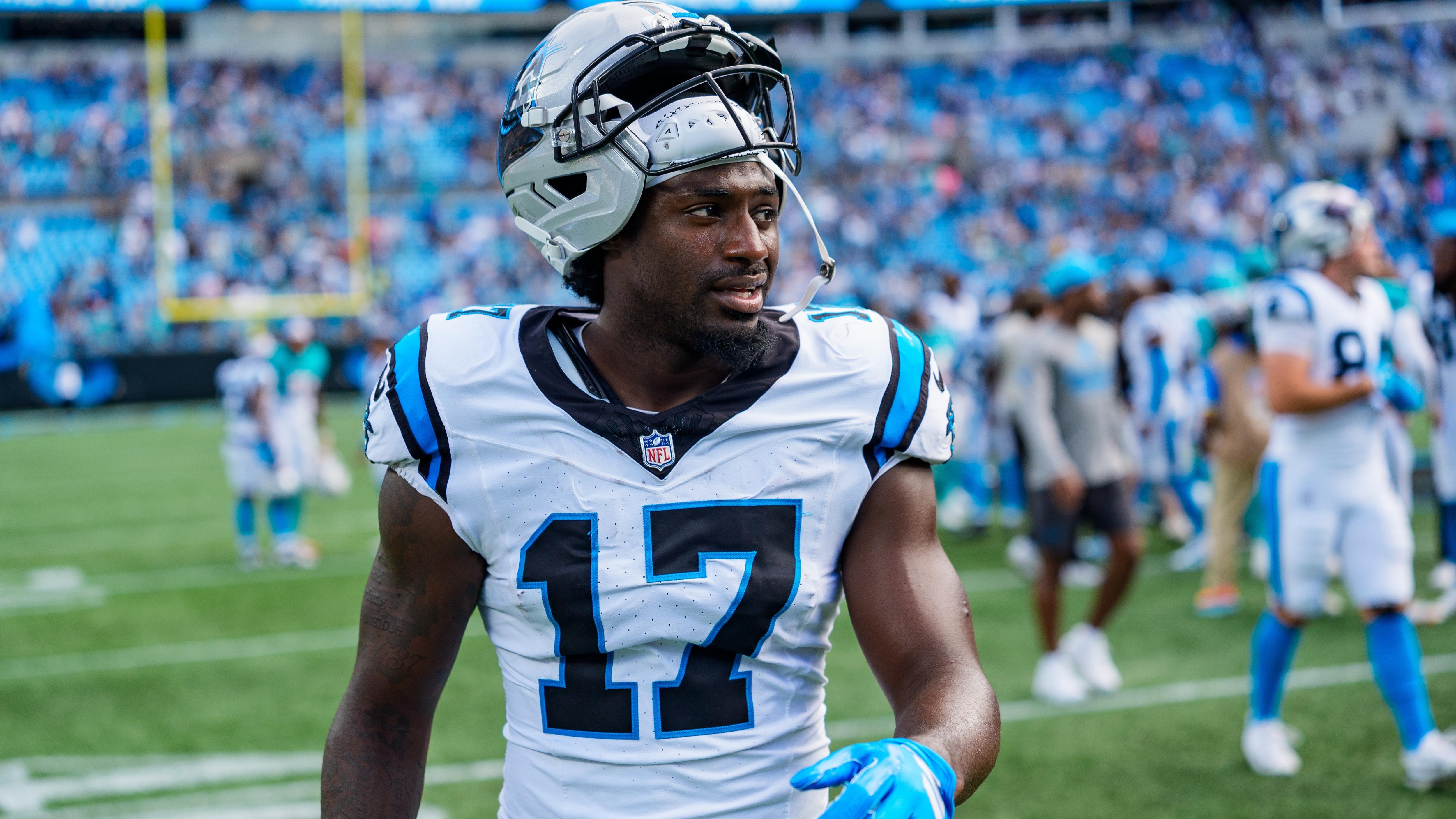 Carolina Panthers wide receiver Xavier Legette, a potential NFL trade candidate before the 2026 season