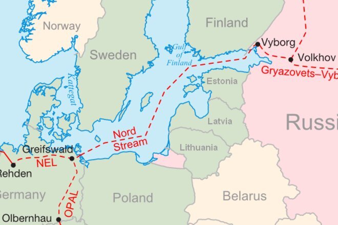 The Nord Stream 1 natural gas pipeline receiving station near Lubmin on Germany's Baltic Sea coast
