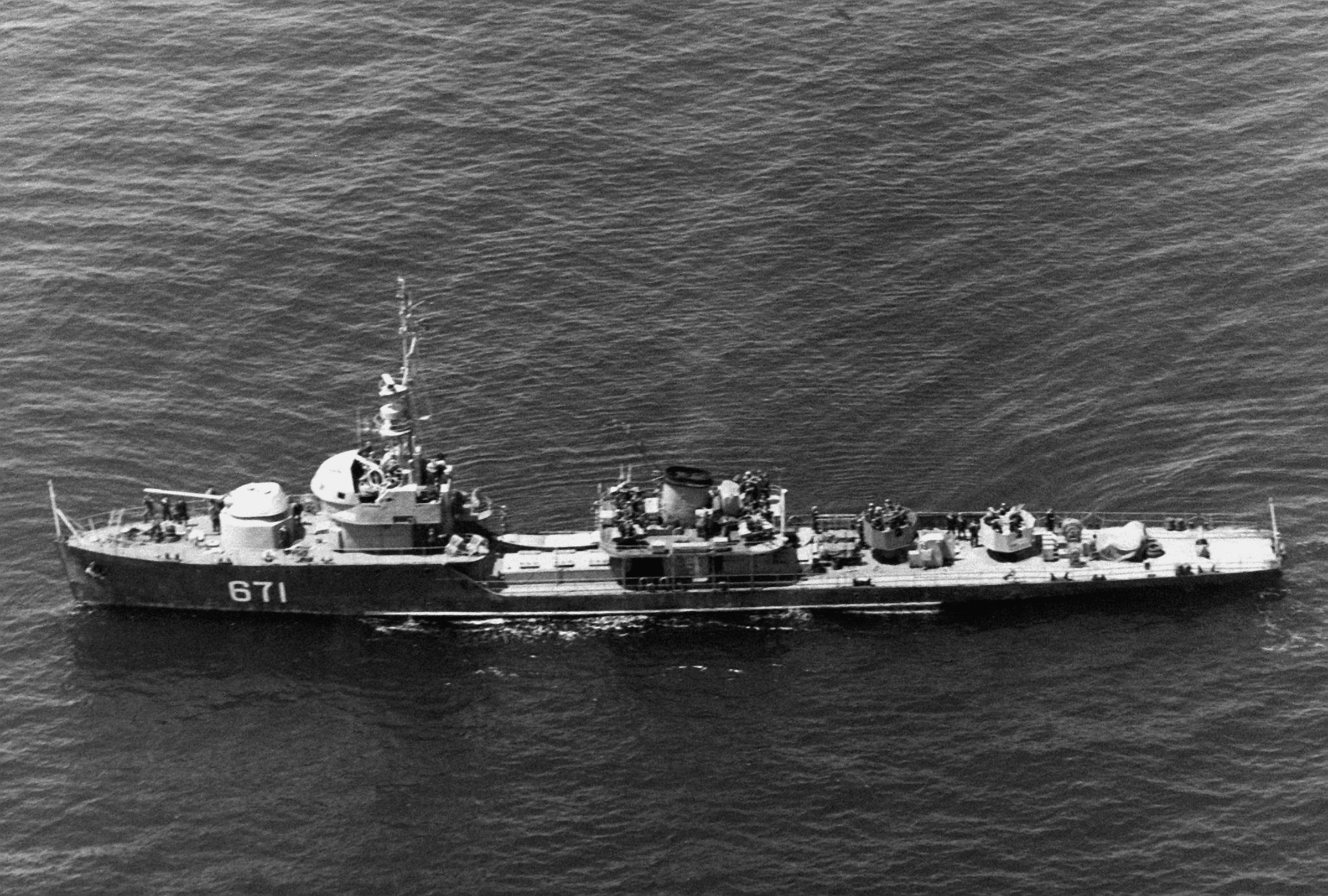A North Korean Navy ship at sea