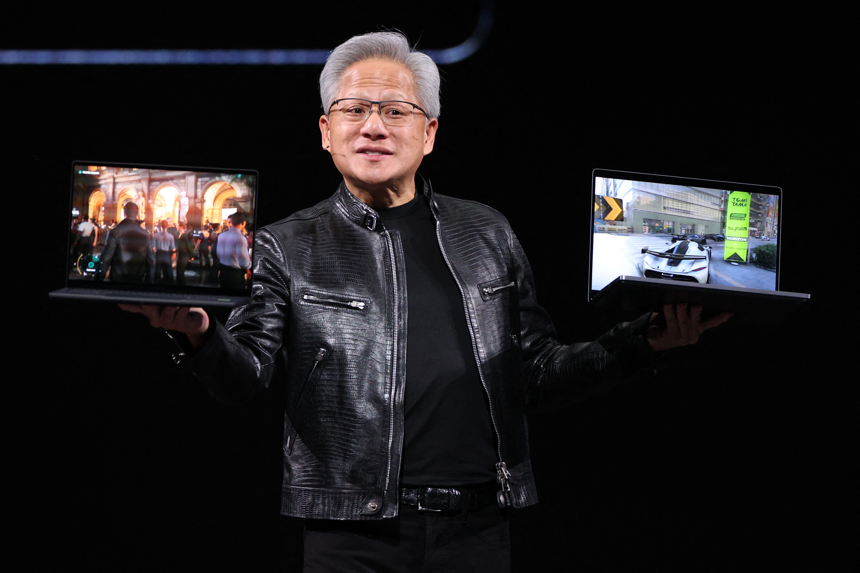 Nvidia CEO Jensen Huang introduces the RTX Spark laptop at Computex 2026 GTC Taipei keynote