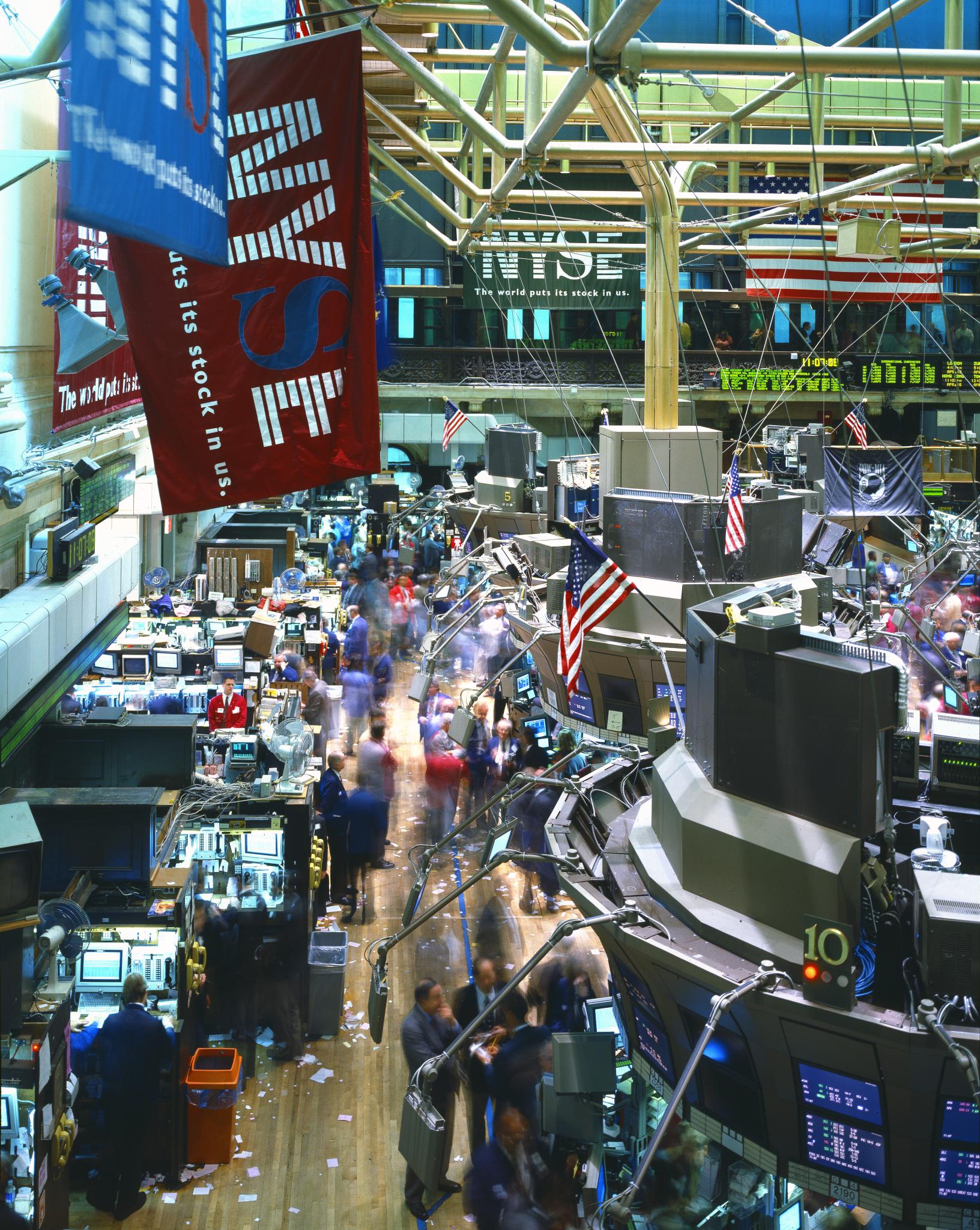 Trading floor of the New York Stock Exchange, where futures slipped after US strikes on Iran revived oil's war premium