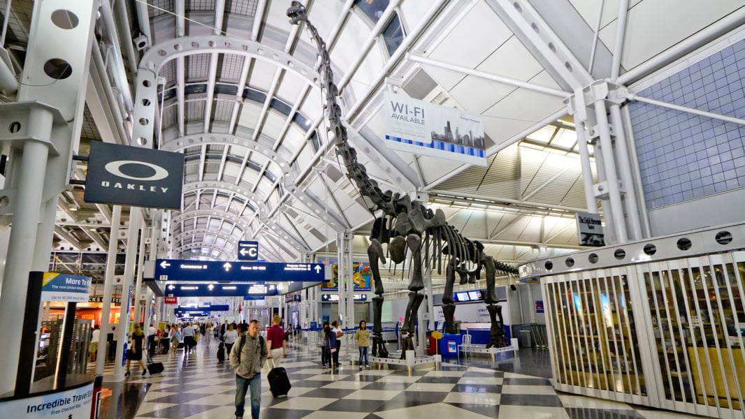 Chicago O'Hare International Airport, where Iraq striker Aymen Hussein was questioned for seven hours by US border officers