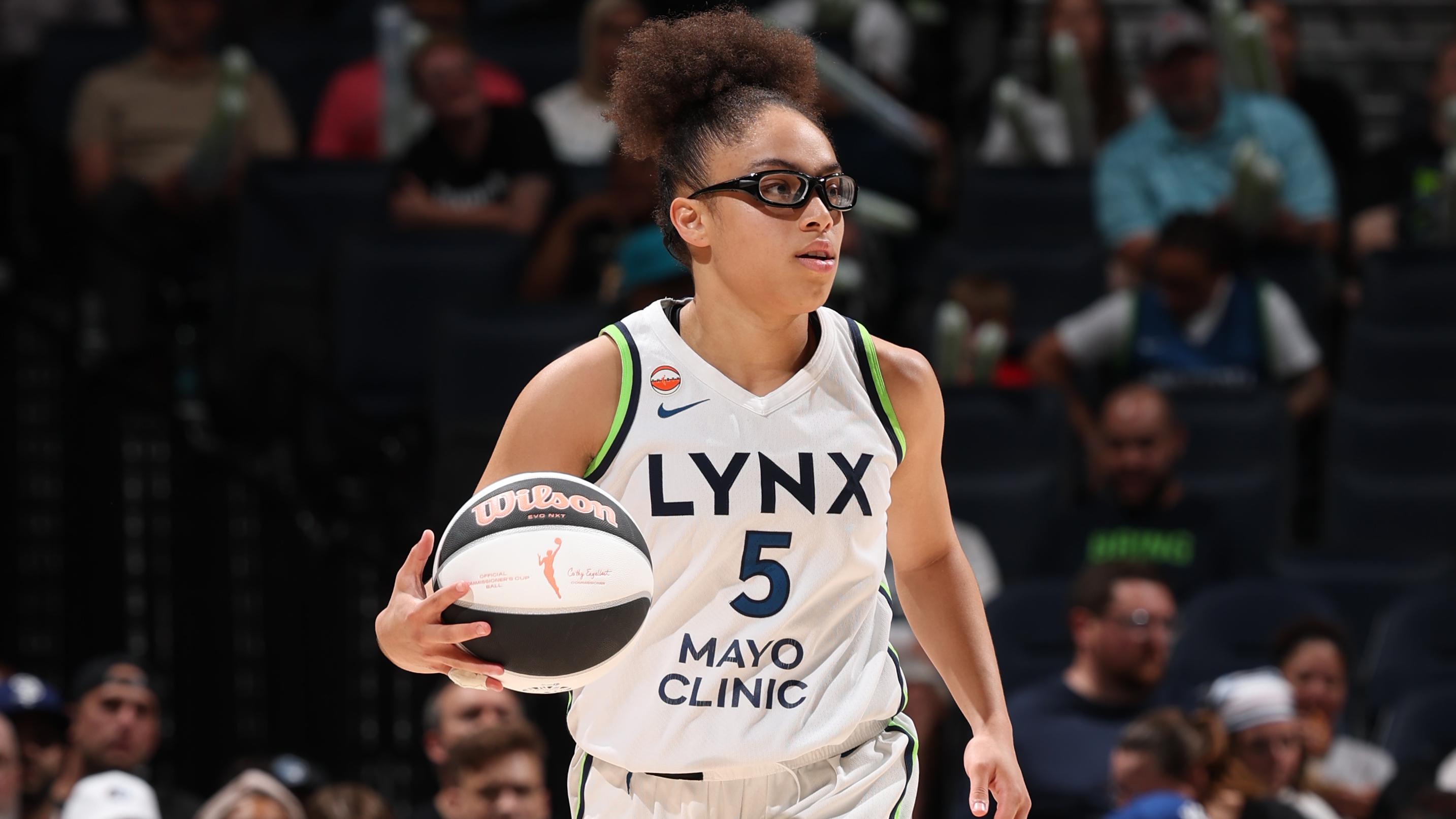 Olivia Miles of the Minnesota Lynx during the 87-84 win over the Golden State Valkyries on June 5, 2026