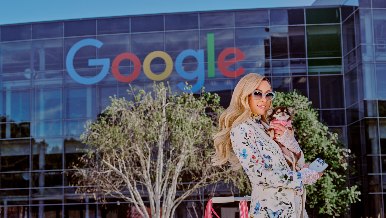 Paris Hilton at Google campus as Android's first icon in residence