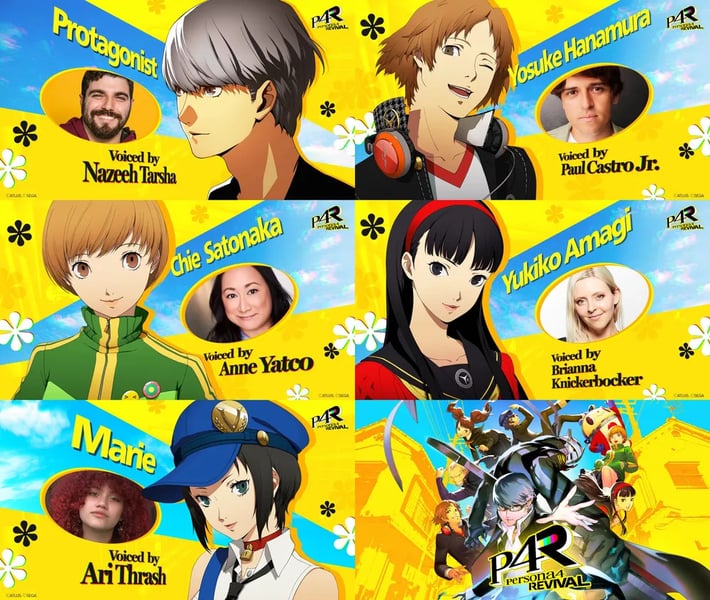 Persona 4 Revival new English voice cast character lineup official announcement artwork