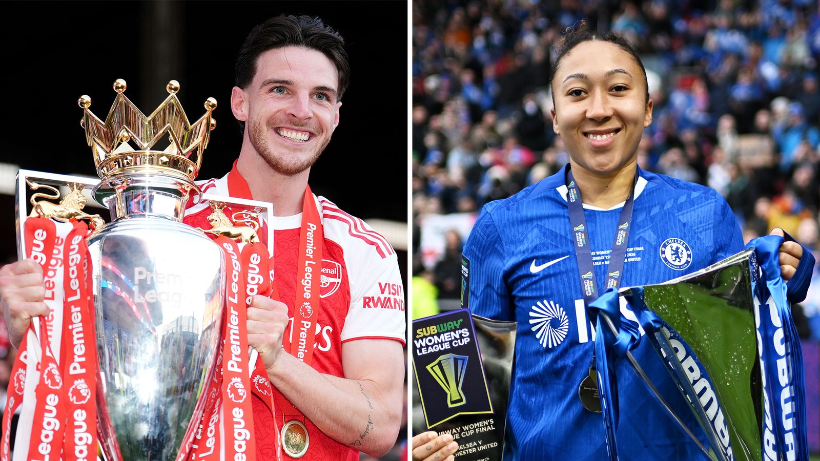 Declan Rice and Lauren James PFA Players Player of the Year 2026 shortlist