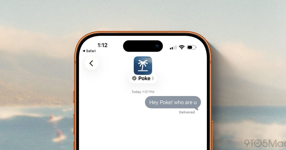 Poke AI agent conversation interface shown inside Apple Messages app on iPhone