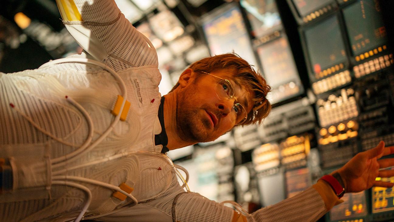 A scene from Project Hail Mary featuring Ryan Gosling, directed by Phil Lord and Christopher Miller for Amazon MGM Studios