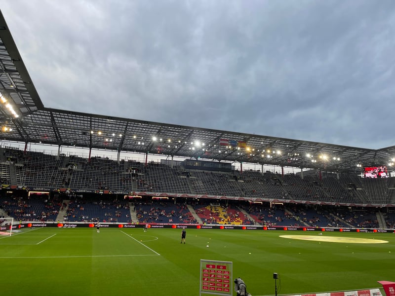 Red Bull Arena in Salzburg, Austria, the venue for the 2026 UEFA Super Cup that Omar Artan will referee