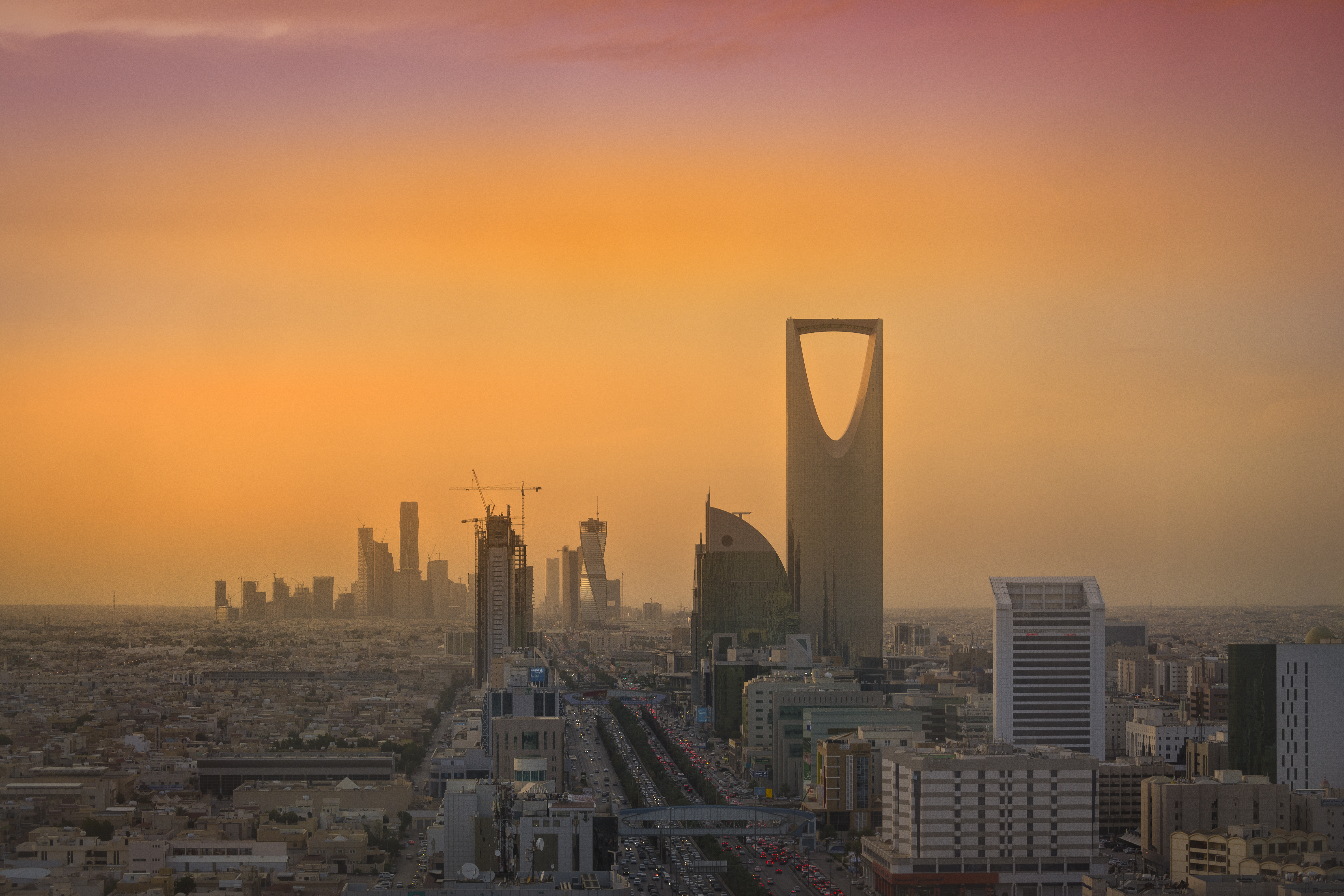 The Riyadh skyline with the King Abdullah Financial District, home of the Public Investment Fund that funded LIV Golf