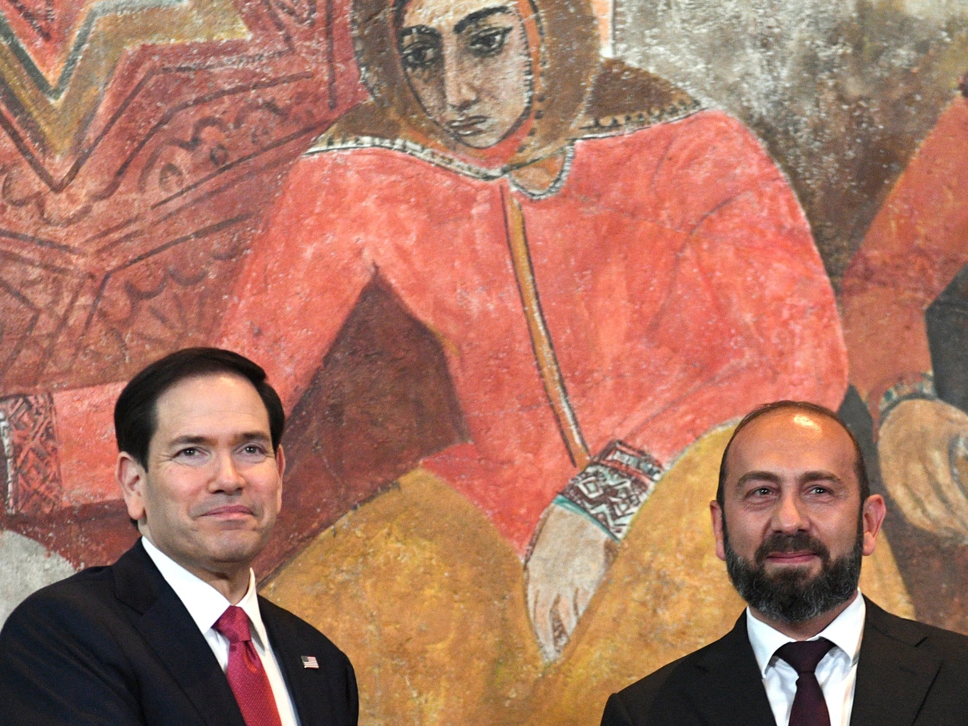 US Secretary of State Marco Rubio and Armenian Foreign Minister Ararat Mirzoyan at signing ceremony in Yerevan May 2026