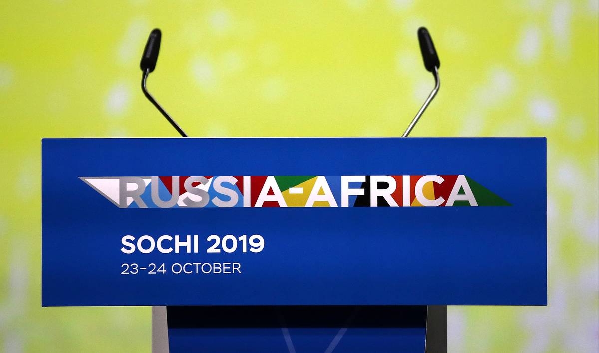 Vladimir Putin at the first Russia-Africa Summit in Sochi in 2019
