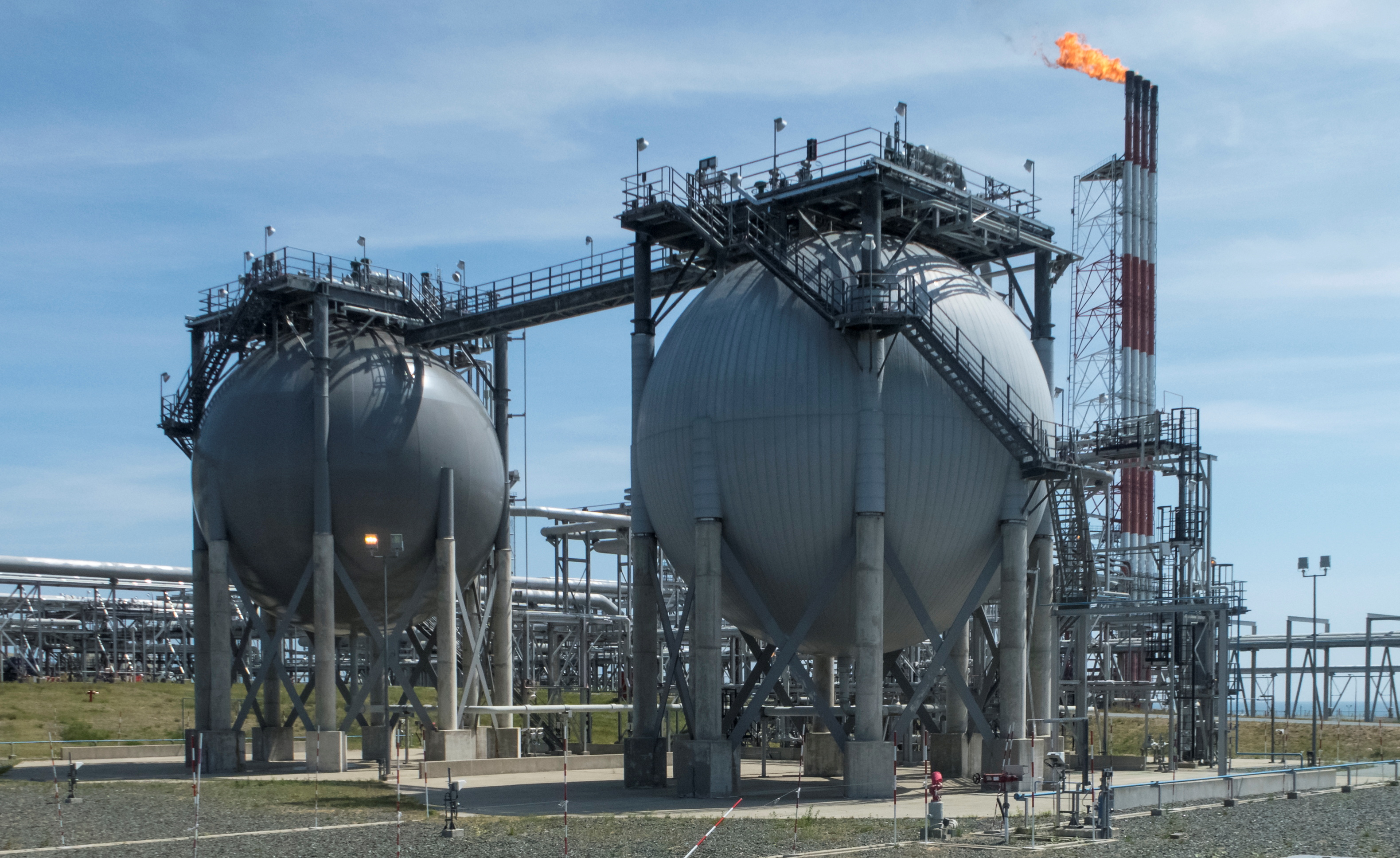 A liquefied natural gas plant in Russia amid EU sanctions on Russian energy sector
