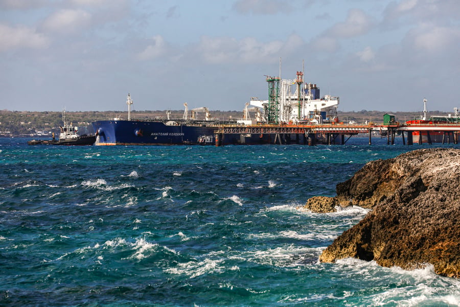 The Russian oil tanker Anatoly Kolodkin at the oil terminal in Matanzas, Cuba, March 31, 2026