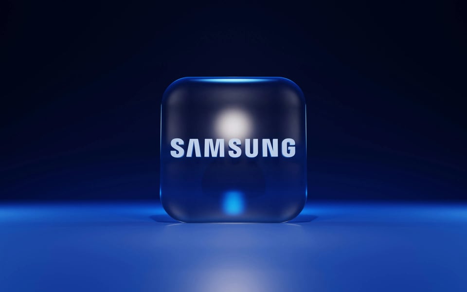 Samsung SmartThings hub and app displayed on a smartphone showing smart home device controls