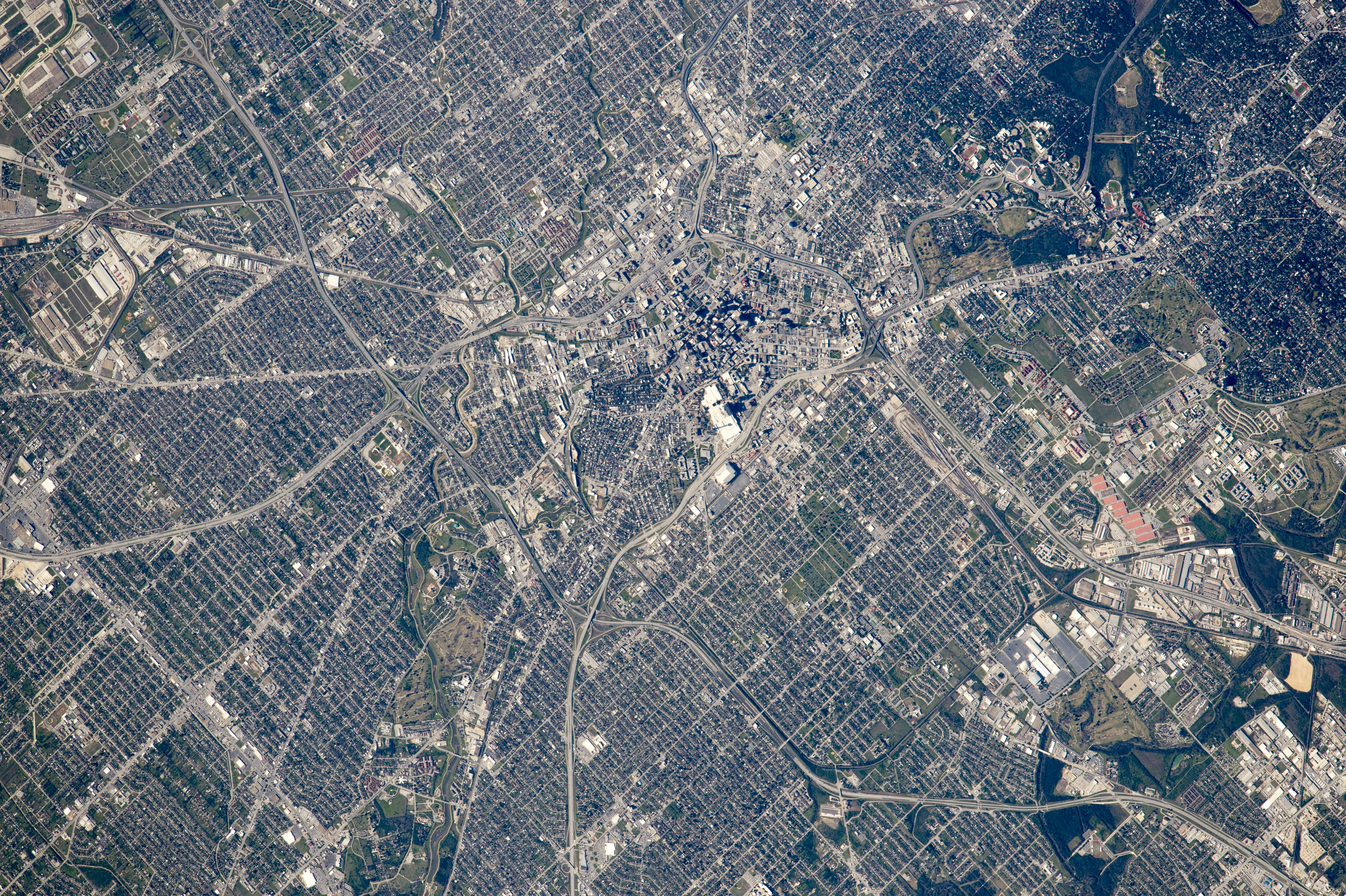 NASA astronaut photograph from the International Space Station of San Antonio Texas