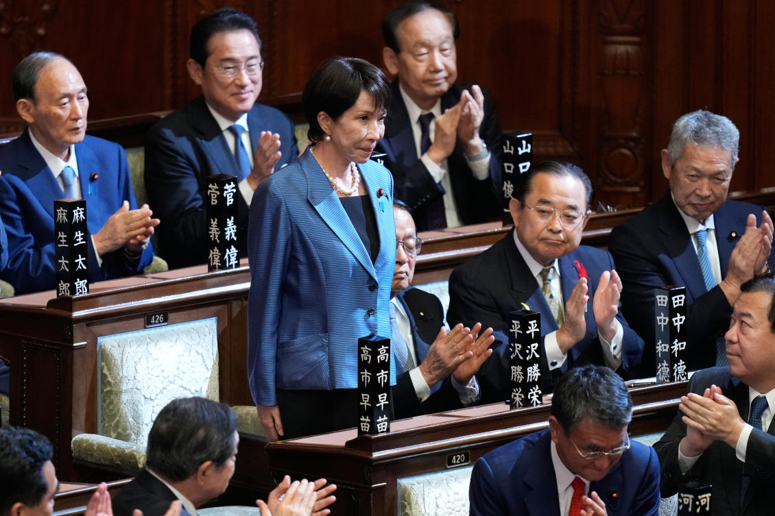 Sanae Takaichi after being elected Japan's prime minister in Tokyo