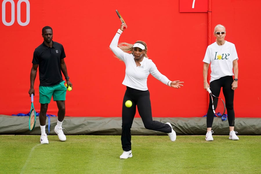 Serena Williams practices at Queen's Club London ahead of her 2026 WTA return