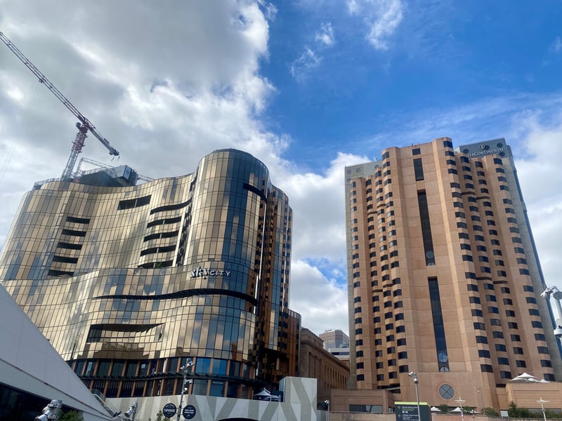 SkyCity Adelaide casino and InterContinental Hotel on North Terrace Adelaide February 2023