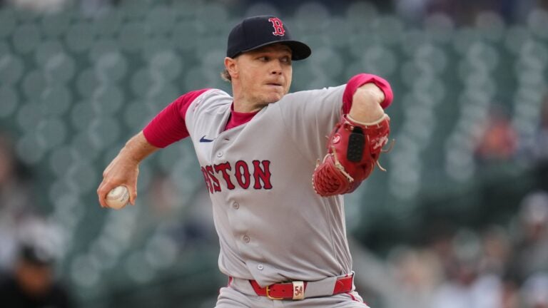 Sonny Gray pitches for the Boston Red Sox against the Yankees at Yankee Stadium