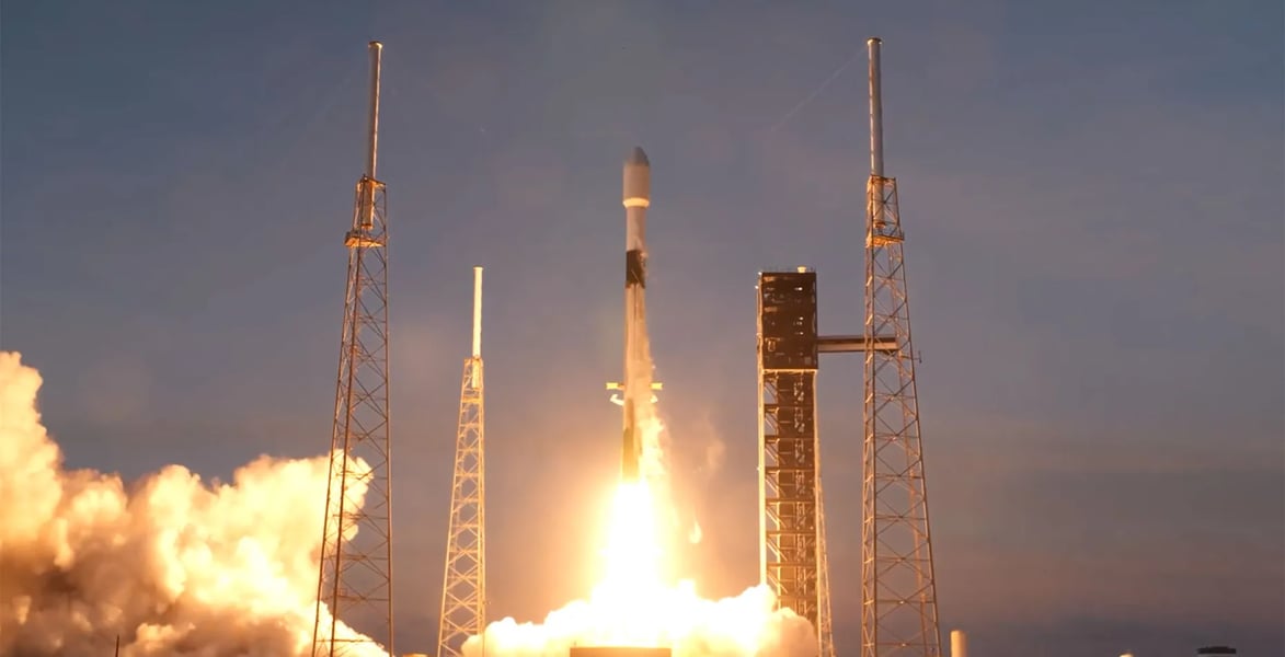 SpaceX Falcon 9 rocket launches as the company sets a fixed $135 IPO share price targeting a $1.77 trillion Nasdaq debut in June 2026