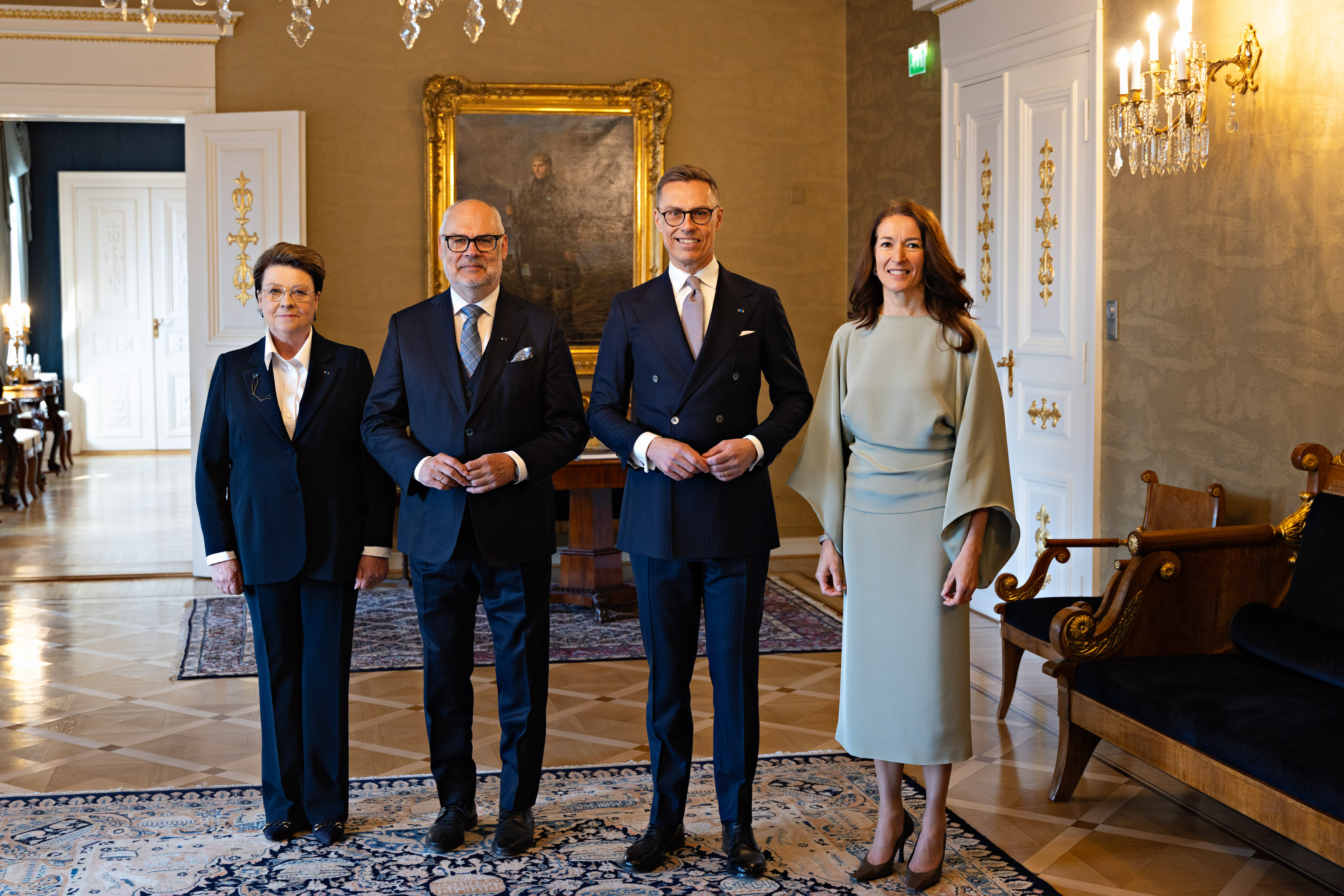 Finnish President Alexander Stubb at the Presidential Palace during the Estonia state visit, April 2026