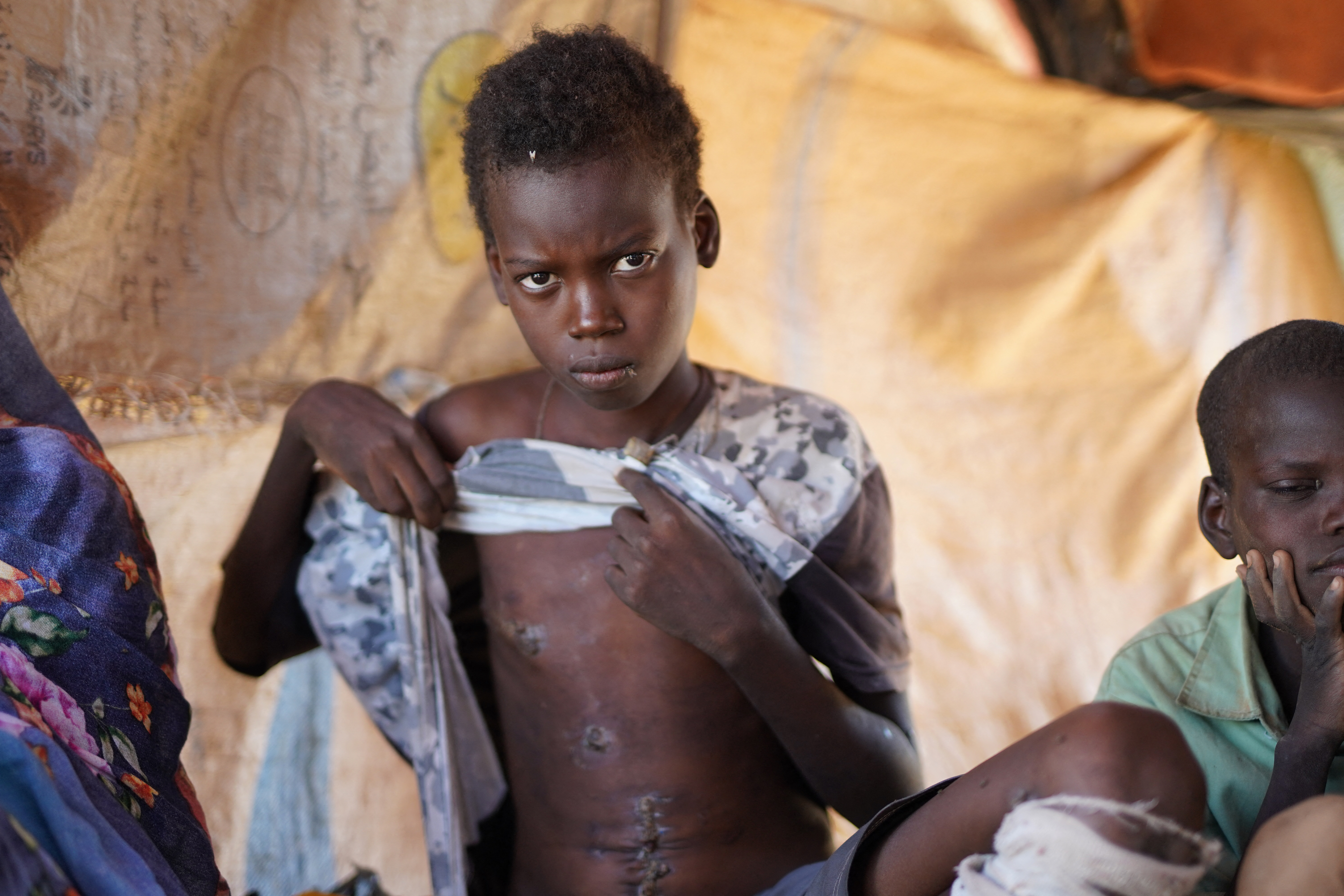 Displaced children at Tawila camp North Darfur Sudan after fleeing RSF advance on el-Fasher