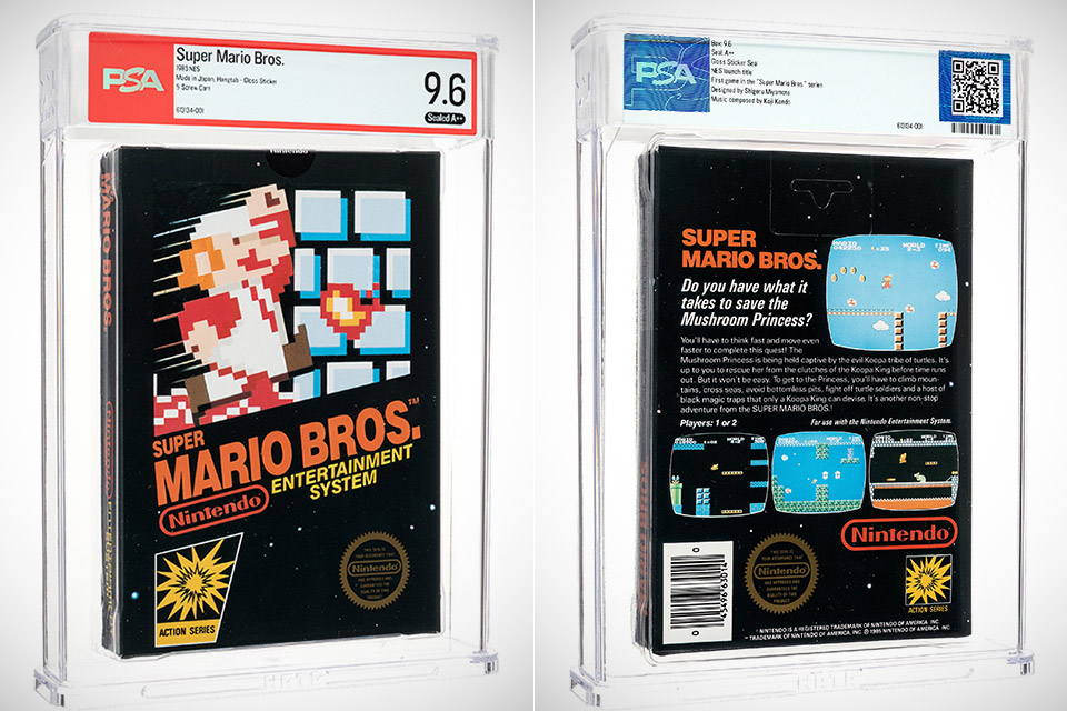 Sealed 1985 Super Mario Bros. NES cartridge that sold for $3 million at Heritage Auctions