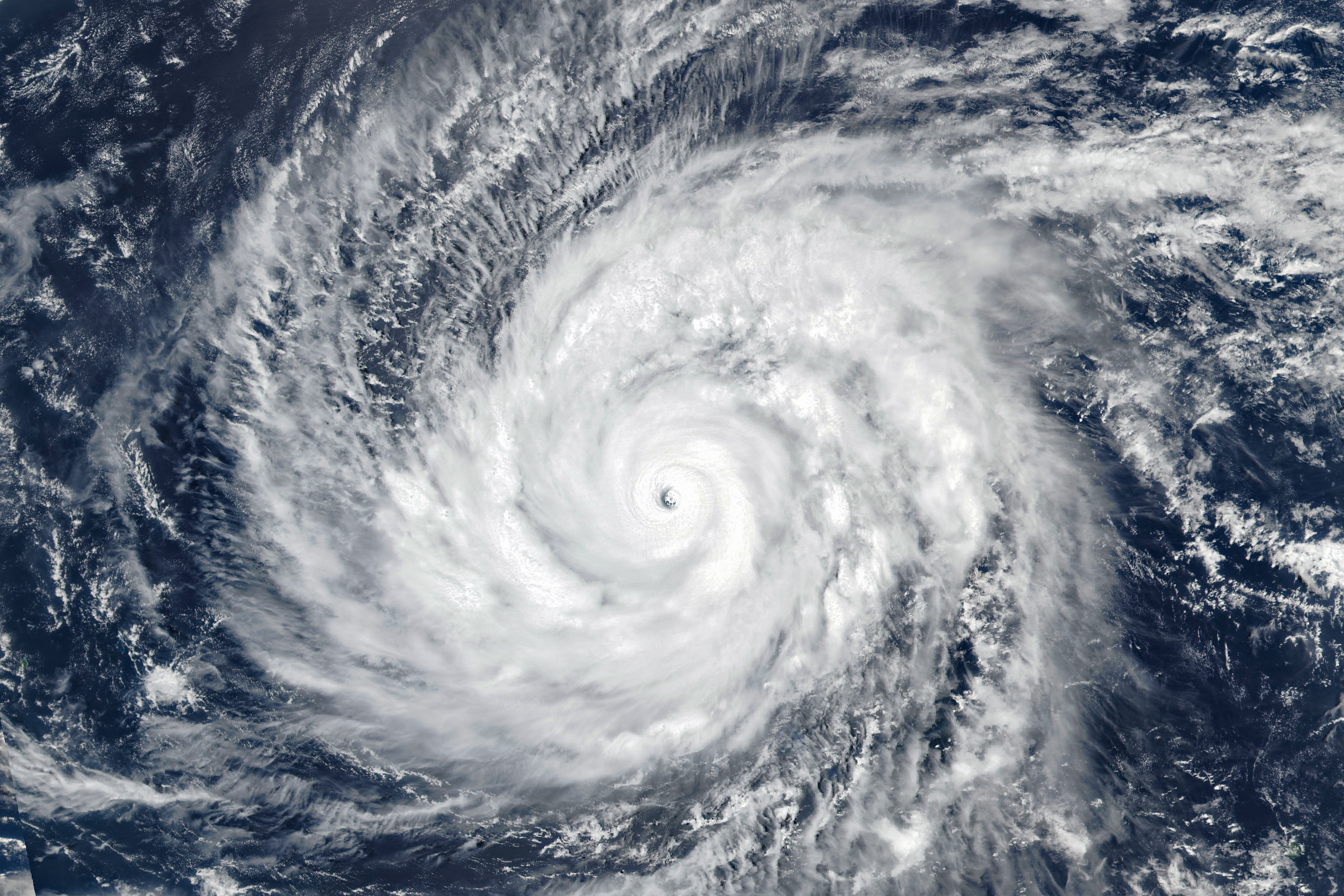 NASA Suomi NPP VIIRS satellite image of Super Typhoon Sinlaku at peak intensity over Northern Mariana Islands April 13 2026