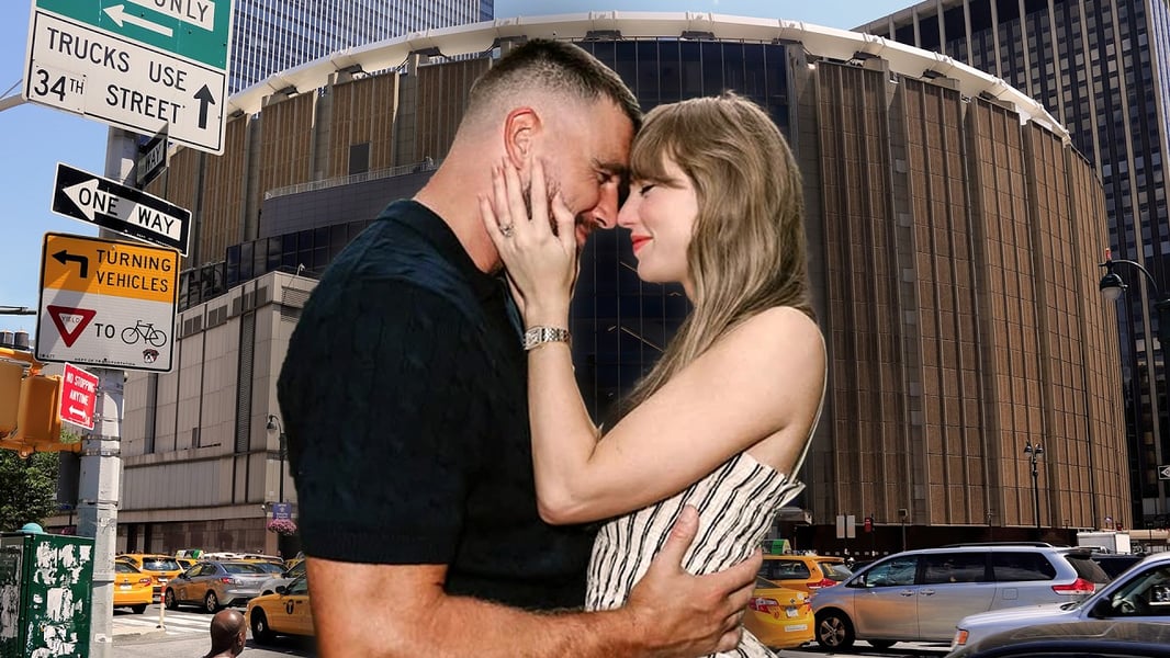 Taylor Swift and Travis Kelce, whose wedding celebration at Madison Square Garden is planned for July 3, 2026