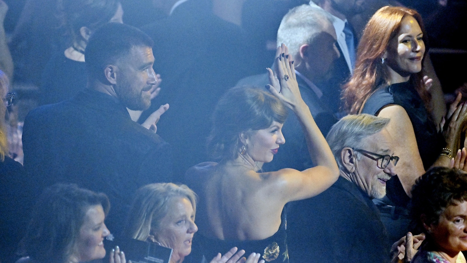 Travis Kelce and Taylor Swift at the 55th Songwriters Hall of Fame induction gala in New York