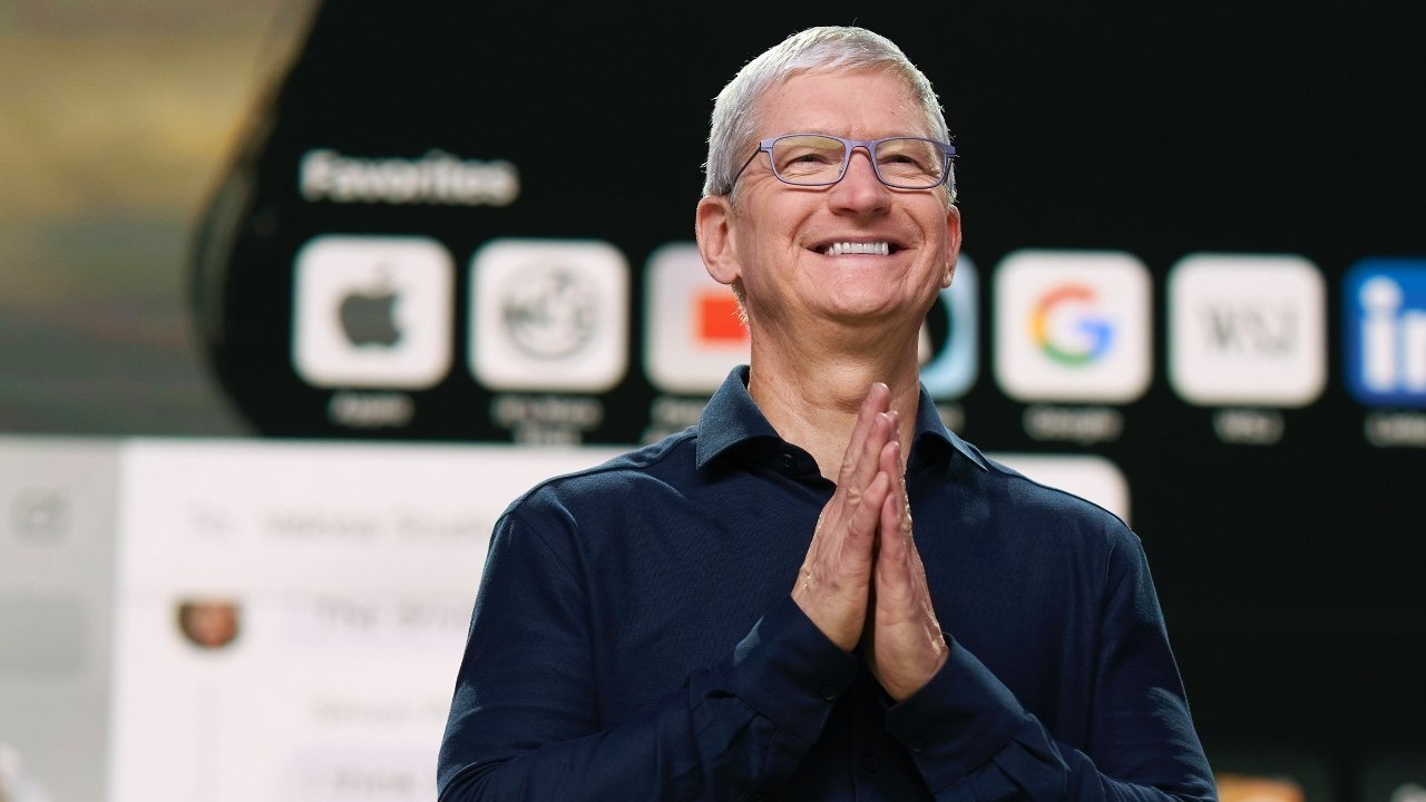Apple CEO Tim Cook delivering the WWDC 2026 keynote at Apple Park in Cupertino