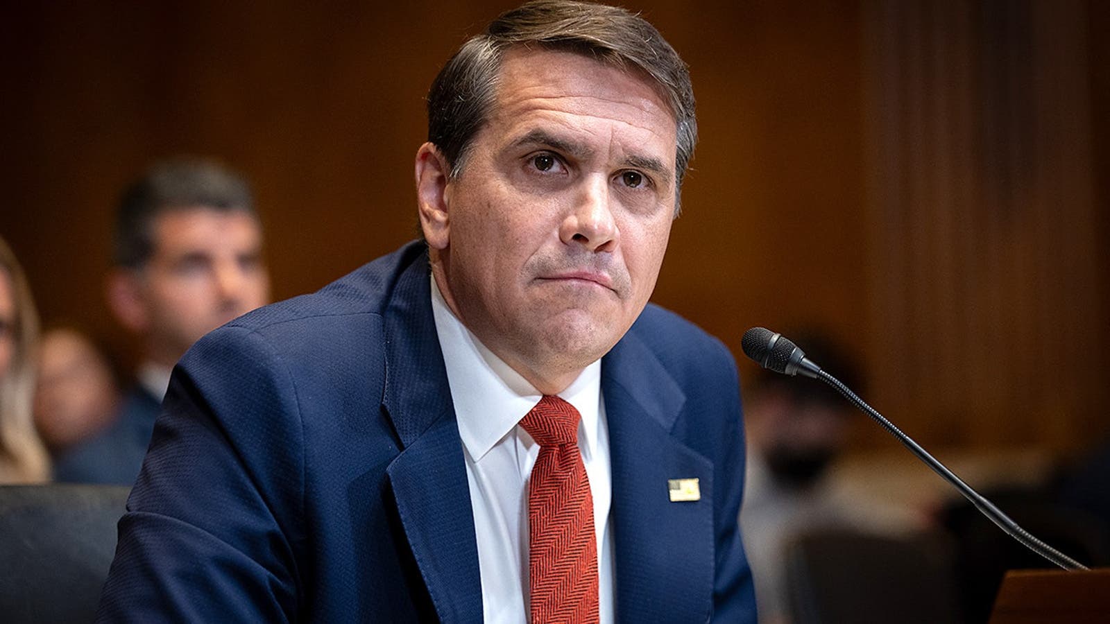 Todd Blanche at a Senate hearing
