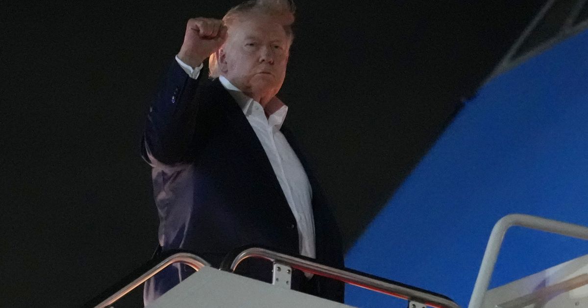 President Donald Trump gestures as he boards Air Force One at Joint Base Andrews for the G7 summit in France June 15 2026